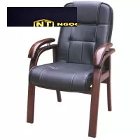 Ghế họp cao cấp khung gỗ, đệm tựa bọc da, da CN hoặc PVC GH05